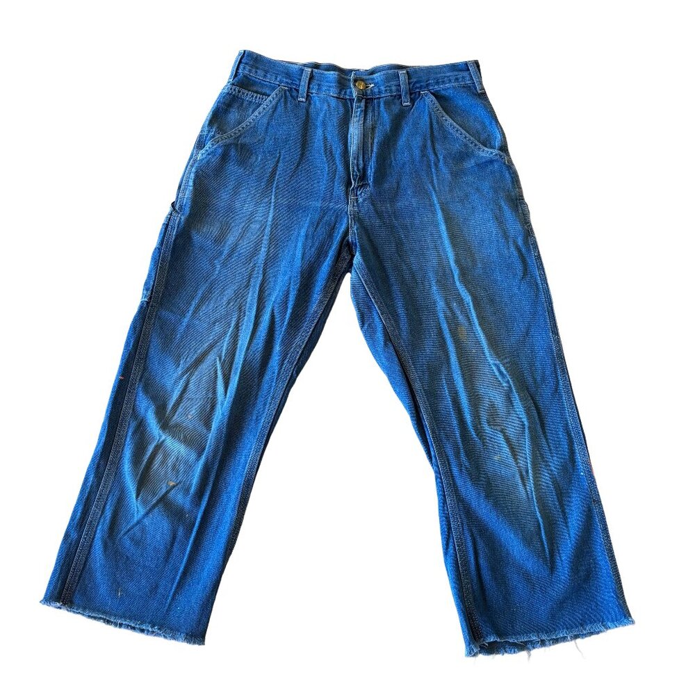 Vintage Carhartt High Rise Cropped Carpenter Jeans Denim Utility Painters Pants